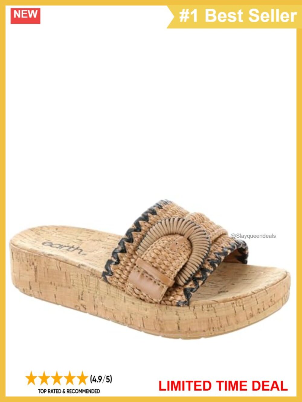 Platform Wedge Sandal with Cork Footbed and Recycled Lining
